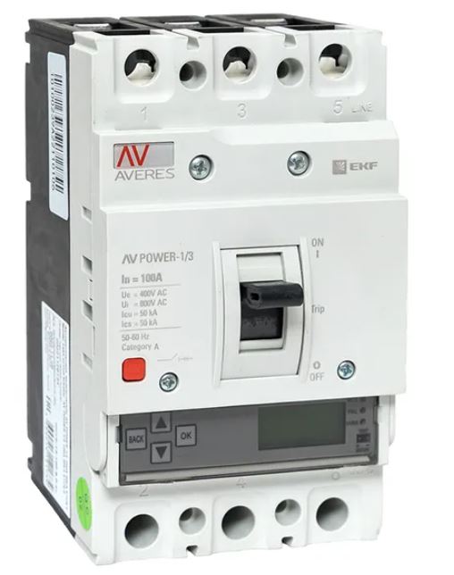 AV-POWER-1/3 100А 50кА ETU6.0 (mccb-13-100-6.0-av)