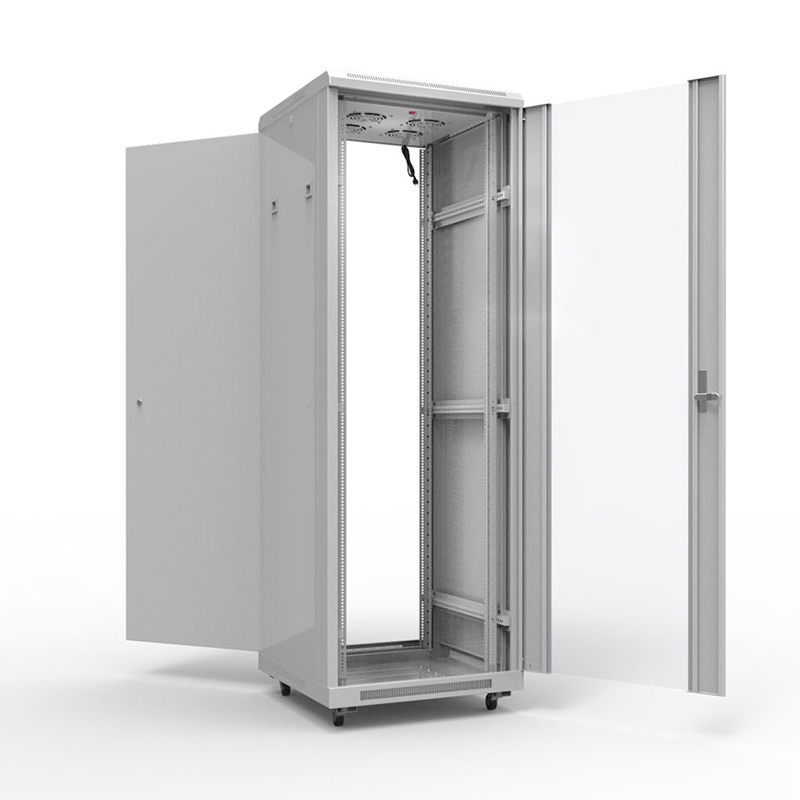 Шкаф напольный 19" 47U 600х800мм, передняя дверь стекло, задняя дверь металл, RAL 7035 REXANT (04-2303)
