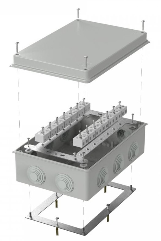 Коробка огнестойкая для о/п Е15-Е120 RAL7035 260х175х90 (40-0330-7035-FR10.0-28) (Промрукав)