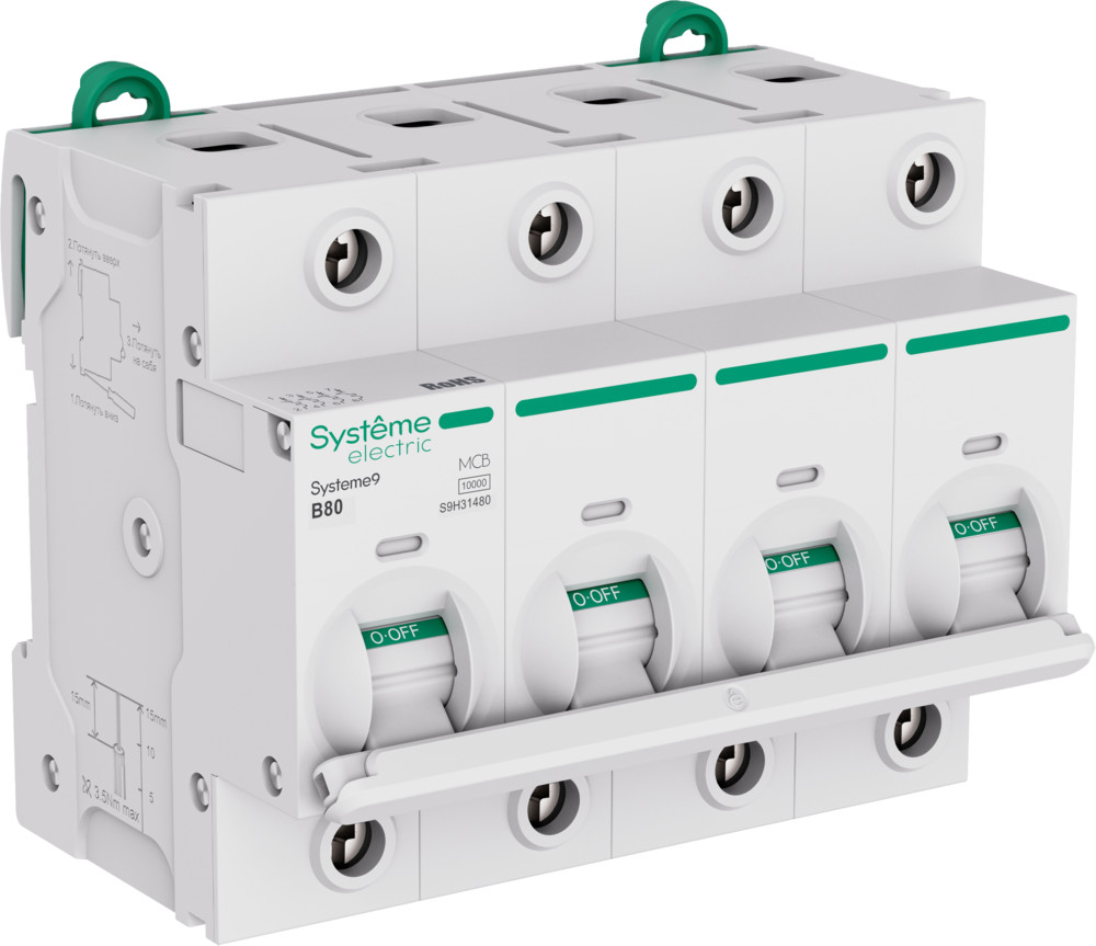 Systeme9 4P 80A 10 kA 400В B 27мм (S9H31480)