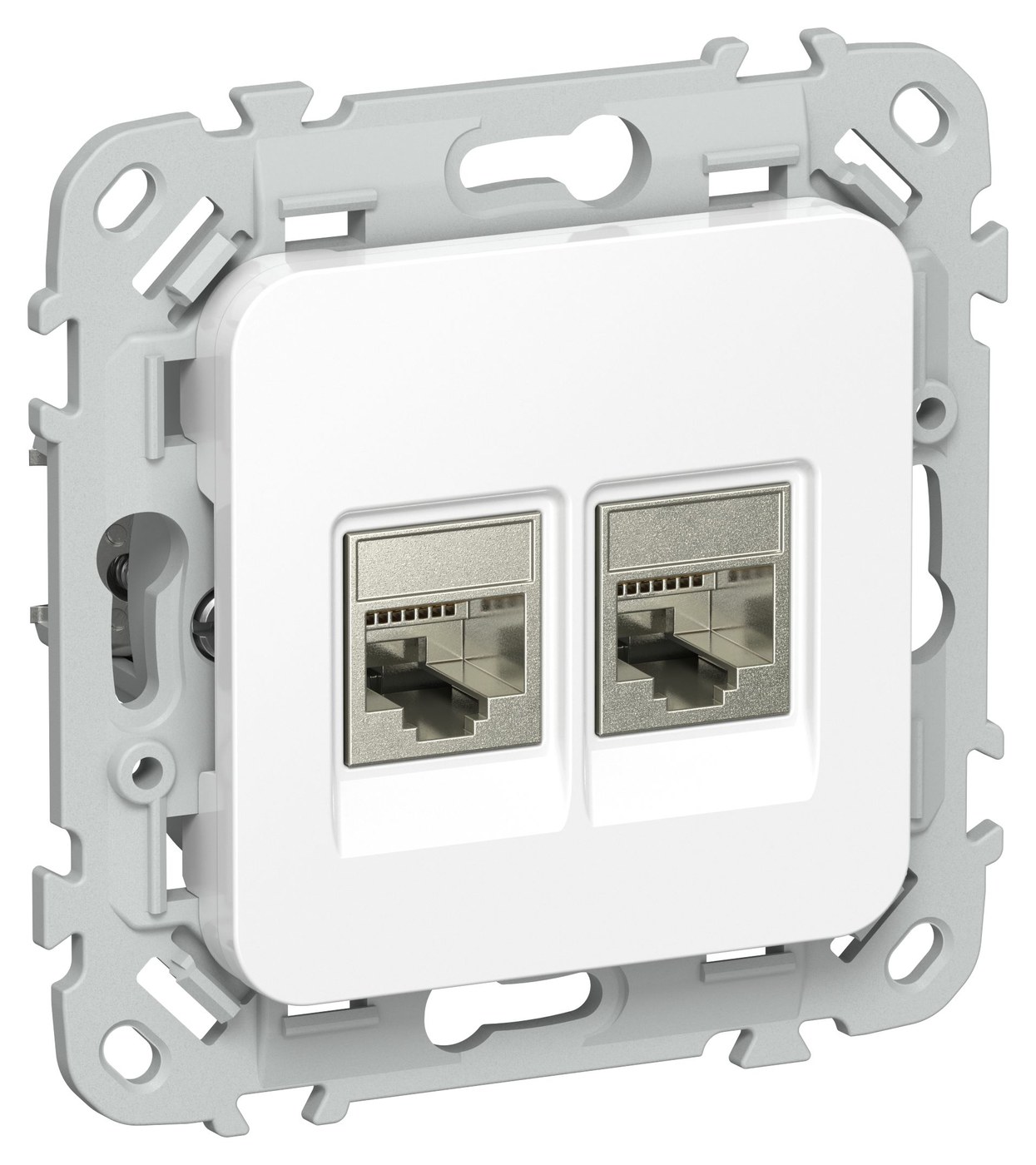 FLITE Розетка 2-местная компьютерная RJ45 кат 5Е STP РК5е-2-1-ФлБ скрытой установки белый (FI-K21-1-K01)