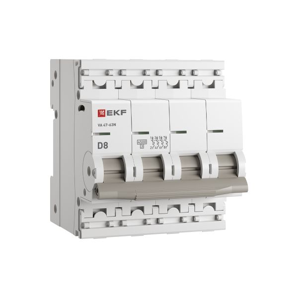 ВА 47-63N 4P 8А (D) 4,5 кА (M634408D)