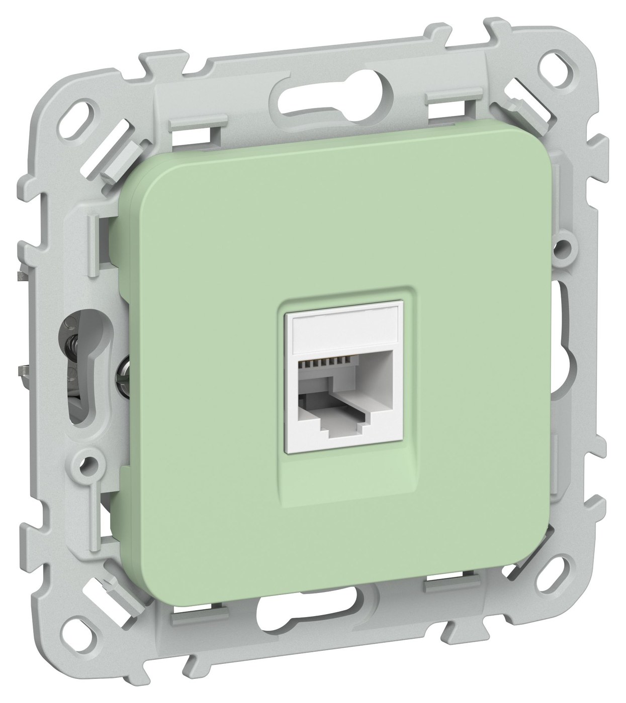 FLITE Розетка компьютерная RJ45 кат 5Е UTP РК5е-1-0-ФлФ скрытой установки фисташковый (FI-K12-1-K93)